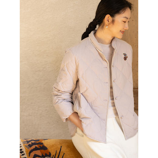 牧衣游原创手绣红嘴雁羽绒短外套冬保暖 福利款 屿石不支持会员折 商品图2