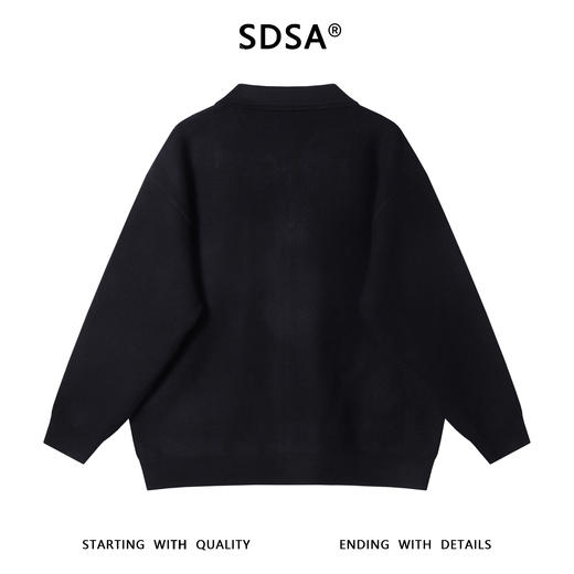 259626SDSA秋冬新款痞帅男装潮牌纯色半拉链翻领毛衣简约休闲套头上衣 商品图5