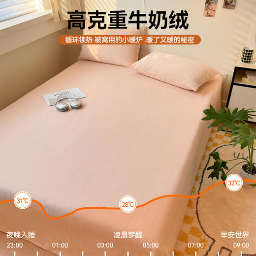 【品牌直发】加倍生活 A类加厚纯色牛奶绒床笠/床单 8色可选 秋冬保暖牛奶绒床单 可机洗水洗 商品图3