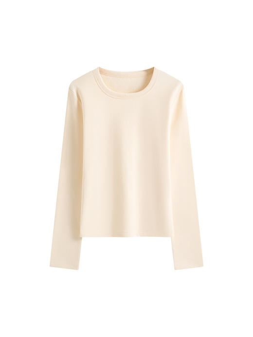 【U领加绒长袖t恤】秋冬新款 240g氨纶纱保暖内搭上衣 女生打底衫  商品图4