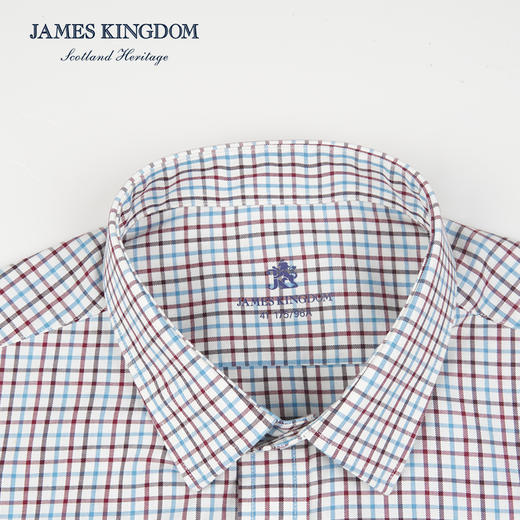 占姆士羊毛混纺衬衫男免烫中青年商务格纹保暖衬衣棉秋冬厚款 商品图3