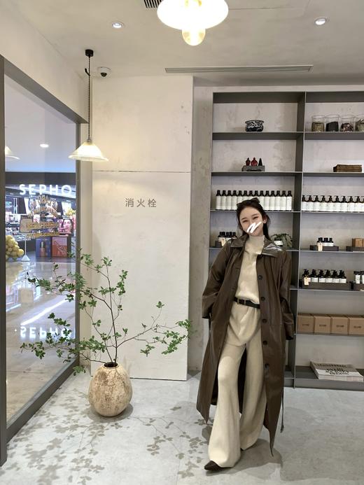 Read Nameless /防风时髦咖色长皮衣 2025/10/23 商品图2