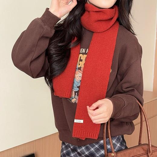 时尚搭配！西田の凉子 绵羊毛针织围巾 轻盈保暖 时尚百搭 8色可选 商品图12