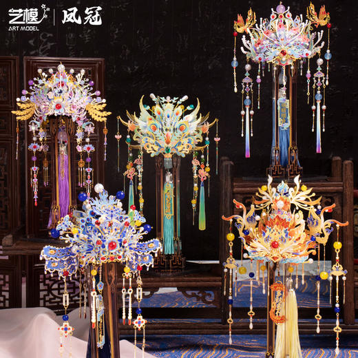 艺模凤冠金属模型3D立体拼图金属拼装手工diy送礼物车载挂饰摆件(款式一个装自选款） 商品图0