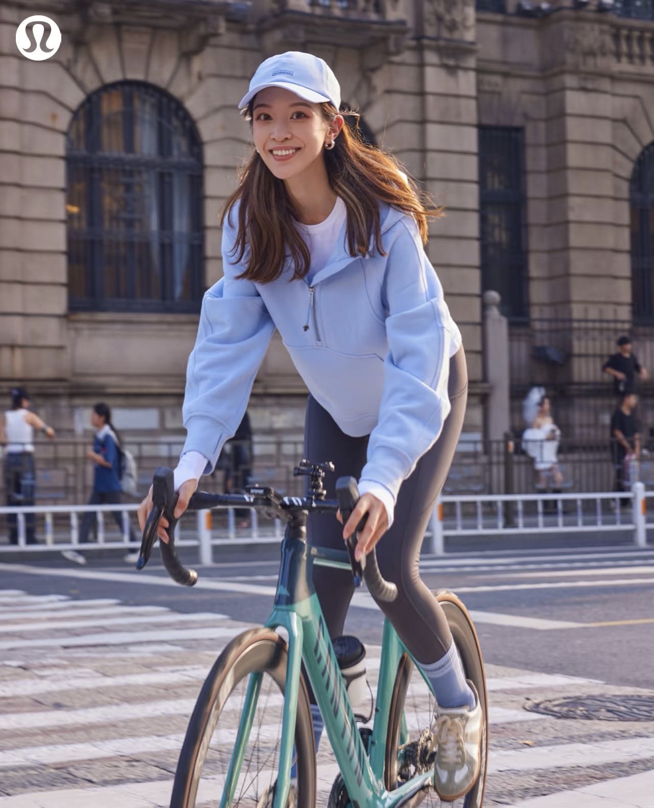 露露 秋冬scuba系列半拉链宽松连帽卫衣（SS）