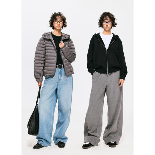 棉仓3661001002-【雾岛绒境】修身圆领打底T恤女260g重磅抓绒 商品图3