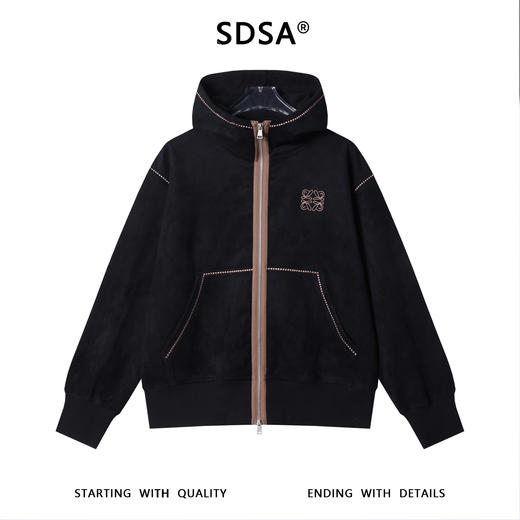 WT263SDSA男士秋冬新款痞帅男装潮牌撞色拉链立领连帽卫衣百搭开衫外套 商品图1