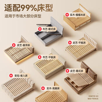 丸丫K3婴儿床围栏防摔床护栏床上床边防掉档板防护栏白金1.8+2m两面装 商品图2