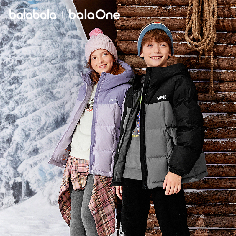 巴拉巴拉balaOne童装儿童羽绒服男女童厚外套冬季2025新款亲子装