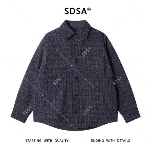 SDSA男士秋冬新款痞帅男装潮牌小香风纽扣翻领棉服休闲百搭外套 商品图0