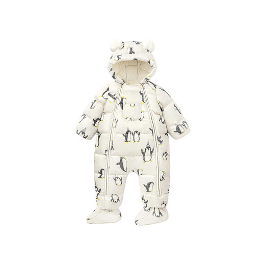 【真心绒】迷你巴拉男女童宝宝双开拉链护肚背心脚套羽绒连体衣冬 商品图4