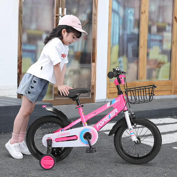 永久（FOREVER）儿童自行车男女童车小孩单车14寸脚踏山地车3-6岁平衡车粉色 商品图3