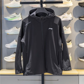 李宁男子2025春秋防泼水休闲连帽运动夹克外套AFDVB59-1