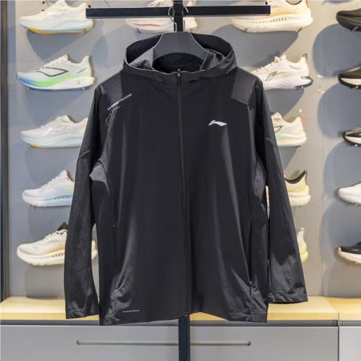 李宁男子2025春秋防泼水休闲连帽运动夹克外套AFDVB59-1 商品图0