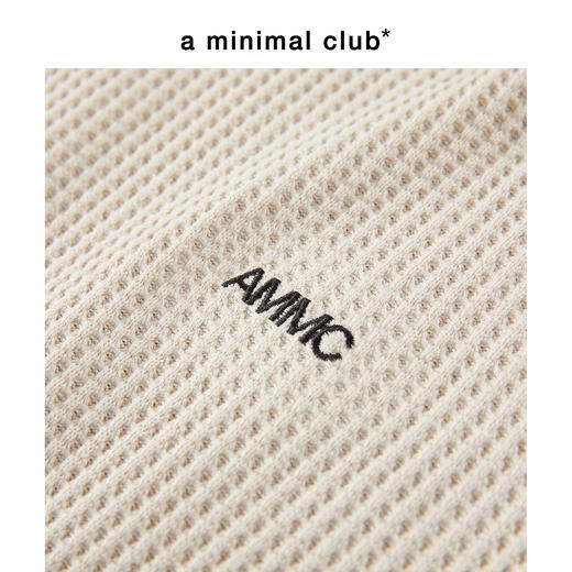 a minimal club刺绣logo华夫格半拉链卫衣翻领长袖半开襟AM59ST15 商品图3