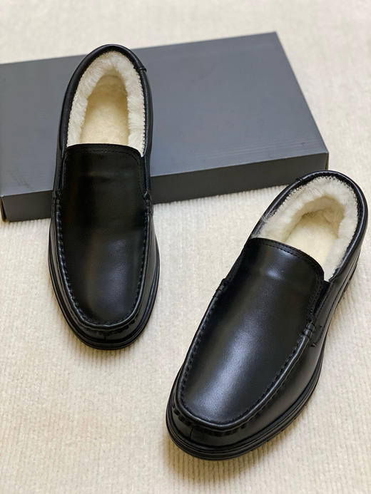 1022-4 爸爸鞋 经典款羊毛棉鞋一脚蹬/高帮系带男士保暖舒适男鞋 商品图4