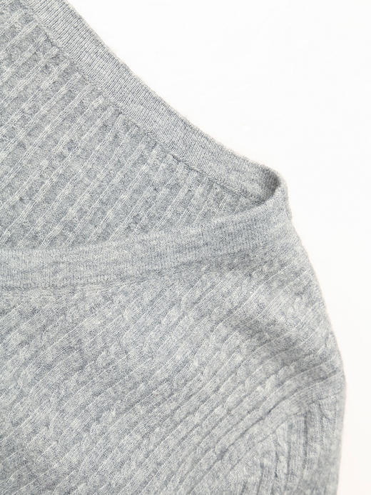 黑色 V 领单排扣坑条针织开衫 秋冬修身显瘦长袖短款毛衣外套 商品图2