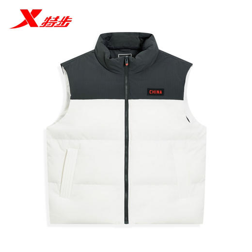 特步CHINA羽绒马甲男2025冬季新款保暖立领运动马甲975429260140 商品图0