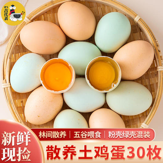 云南高原土鸡蛋 顺丰包邮 高山自由觅食放养看得见的新鲜绿壳粉壳混装30枚 商品图0
