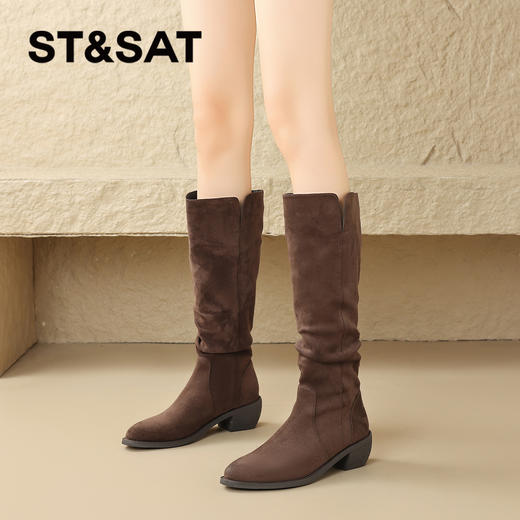 星期六时髦百搭气质尖头显瘦堆堆靴SSD4117C7M 商品图6