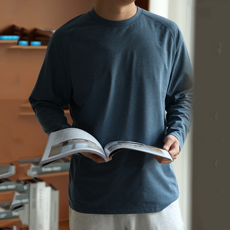 【无骨缝制 磨毛暖皮 腋下散热孔】PATERND专柜正品 Metal Vent Tech男士运动磨绒长袖T恤#2828（下单3-7天发货）