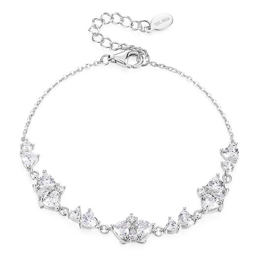 卡蒂罗KADER  流光蝴蝶兰手链 925银兰花满镶闪锆甜美元气少女原创设计爆闪可调节拼接链 璀璨吸睛清新优雅 商品图1