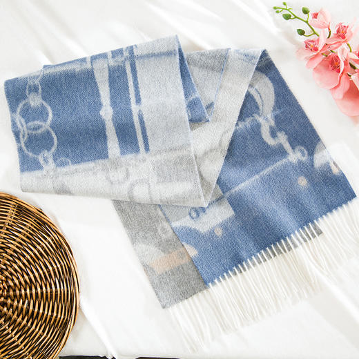 鑫缘 双面色织羊绒围巾 GD0030 商品图12