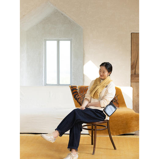 牧衣游原创 舒适棉绒感牛仔裤子女冬季新款百搭宽松休闲裤 橡木苔 商品图2