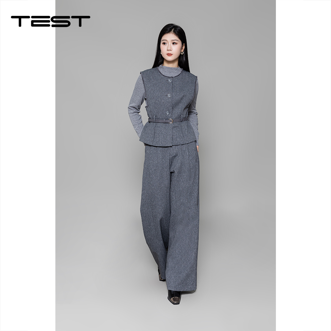 冬上新气质收腰干练通勤穿搭高级感套装裤4254011