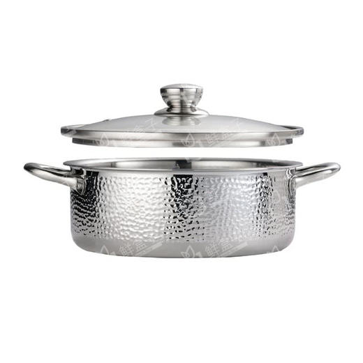 聚便利 X 山姆 查蒙蒂纳 锤纹不锈钢鸳鸯火锅 5L 商品图0