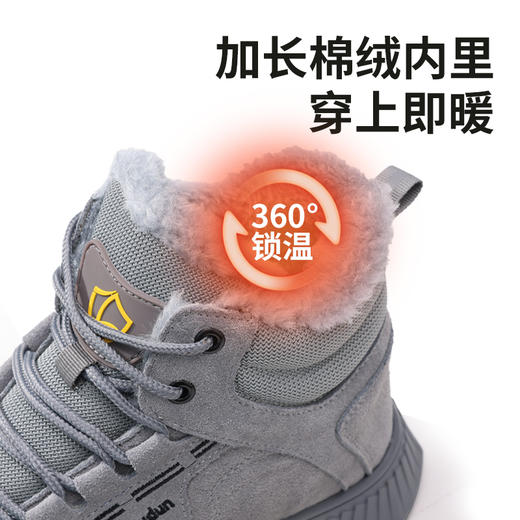 新款劳保鞋男防砸防刺钢包头反绒皮秋冬款加棉耐磨橡胶底舒适透气安全鞋工作鞋 商品图4