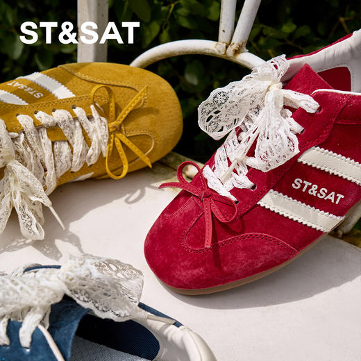【童鞋】星期六芭蕾风精致蕾丝鞋带软底女童德训鞋SSD3192U30 商品图1