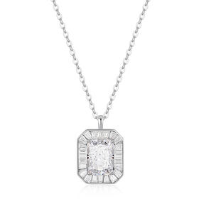 卡蒂罗KADER 冰晶方糖项链  轻奢简约镶嵌大颗闪锆小众高贵气质冷淡风璀璨闪耀锁骨链 甜美可爱少女心显白神器