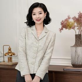 西子/绮丽佳人小香风棉莱赛尔花呢外套/WTTJ0655