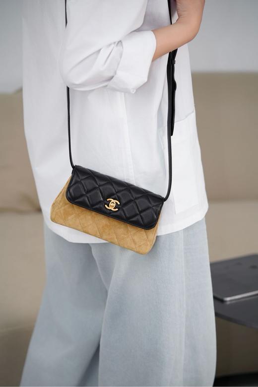 香奈儿 25A高级手工坊 拼皮口盖包（LZ*MM） 商品图2