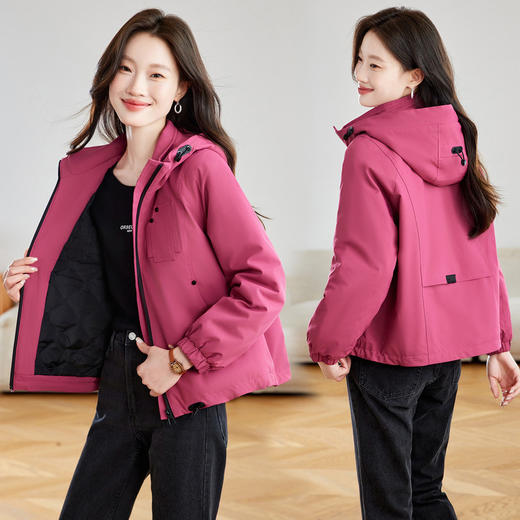 &MQ6882025年秋冬新款外套棉衣棉衣/棉服2025年秋季通勤风纯色宽松外套 商品图2