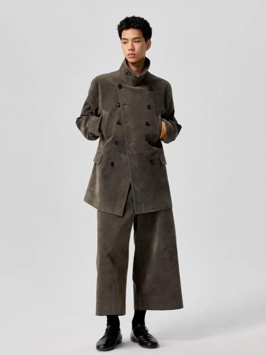 Simple Project/Y25146/麂皮感双排扣中长夹克 商品图1