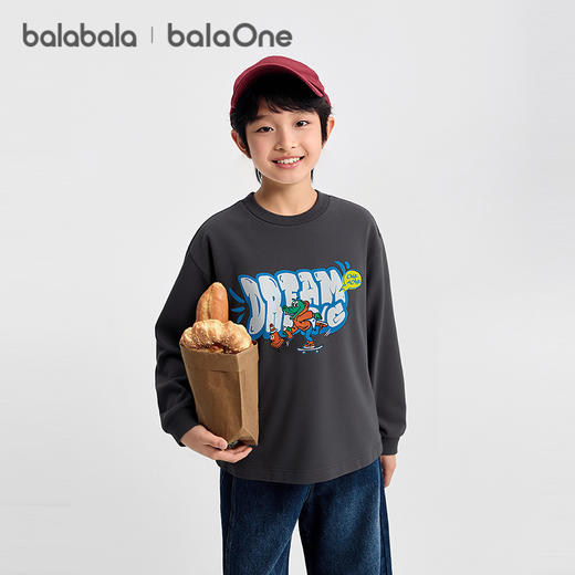 巴拉巴拉balaOne童装男童卫衣儿童2025秋季新款t恤中大童印花时尚 商品图1