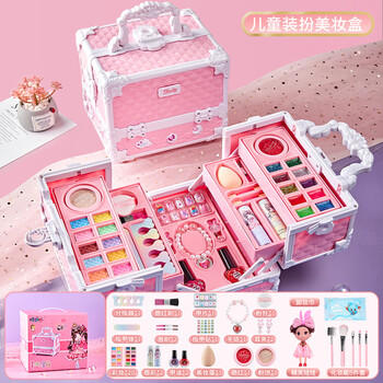 鑫思特（XST）儿童化妆品玩具女孩生日礼物彩妆化妆盒口红指甲油公主过家家套装 商品图5