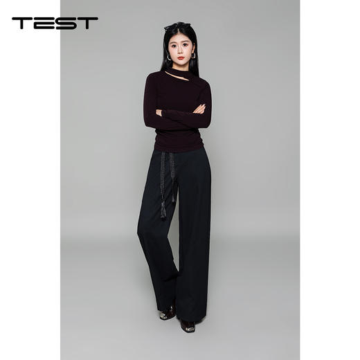 冬上新高腰独特系带设计不撞款多种风格轻松驾驭休闲裤3254020 商品图3