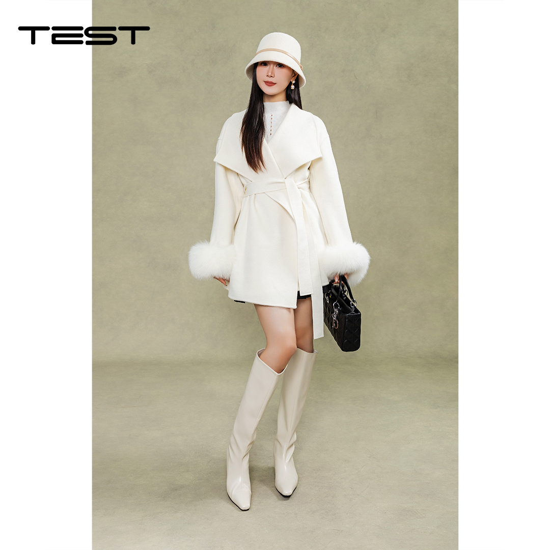 冬上新轻奢毛领细节显精致高级感双面呢外套2254106