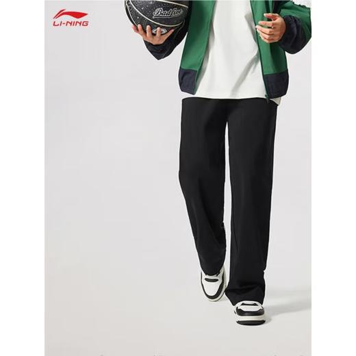 李宁男子2025秋季平脚直筒宽松运动裤AKLV217-4 商品图0