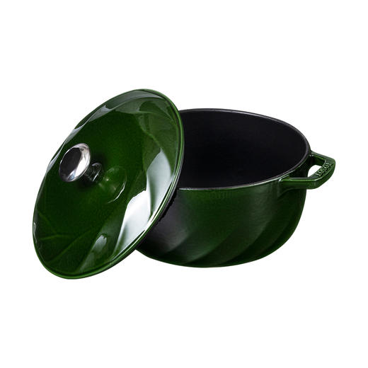 GREE格力 大松铸铁珐琅锅 3.8L 活色生香 厚实铸铁 GTF24-T01b 黛绿 商品图5