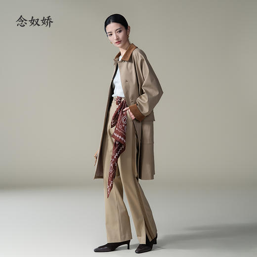 【商场同款】CNT4856 “ 都市裤 ” 微喇咖色职场裤 拉长腿部线条显高显腿长 裤侧撞色拼条设计 雅致耐看 商品图9