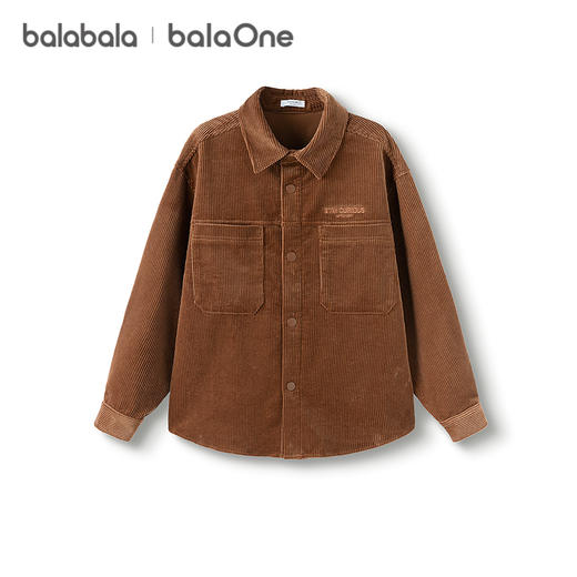 巴拉巴拉balaOne男童衬衫儿童长袖2025新款秋灯芯绒宽松纯棉上衣 商品图4