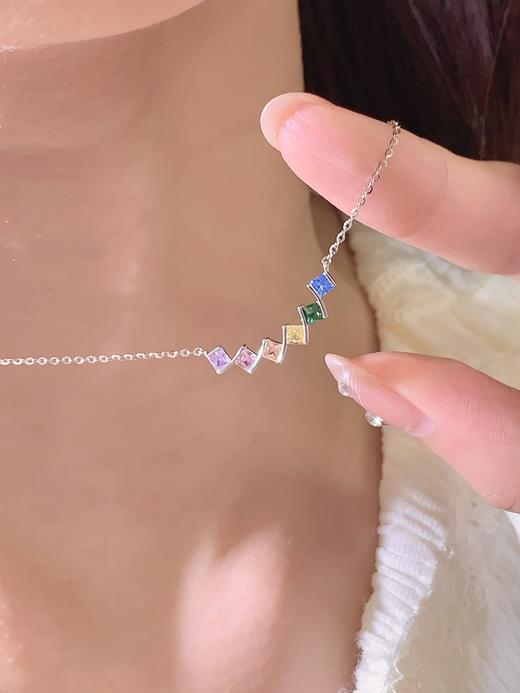 卡蒂罗KADER 彩虹糖果项链 925银明媚彩色多巴胺微笑锁骨链 俏皮可爱少女心经典设计感精致百搭 商品图4