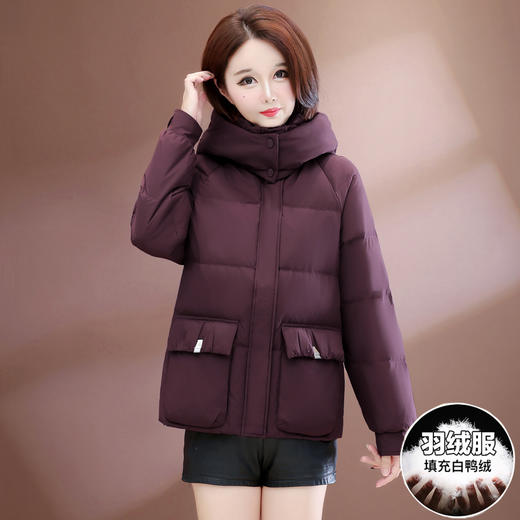 QYM 25XYY02-Y羽绒服连帽防风大码宽松加厚保暖外套 商品图1