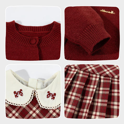 迪士尼秋冬新款女童连衣裙(2件套) 商品图7