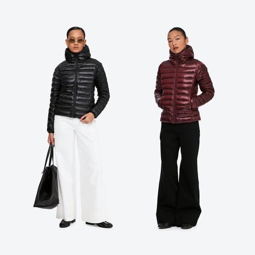 oneup亮面修身排骨连帽羽绒 商品图4