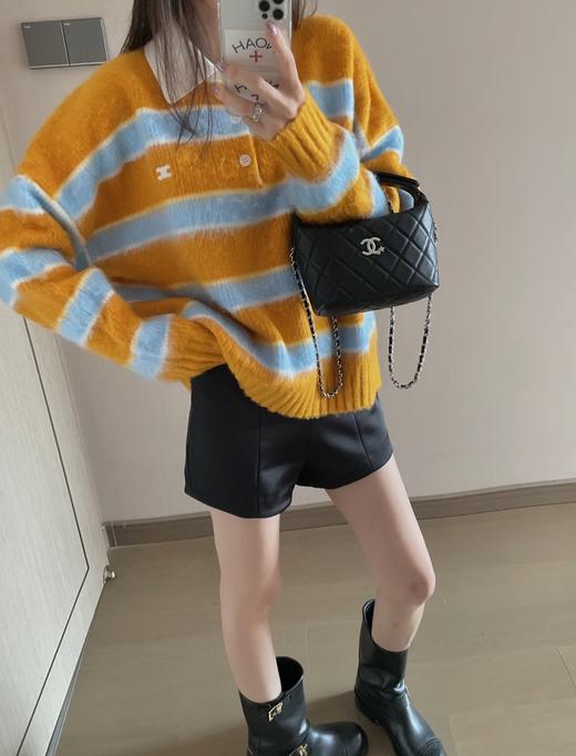 女款条纹polo针织毛衣008 商品图1